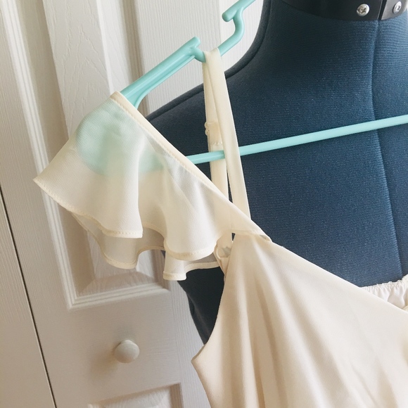 Guess Cream Beige Off the Shoulder Midi Dress - XS - Picture 3 of 6